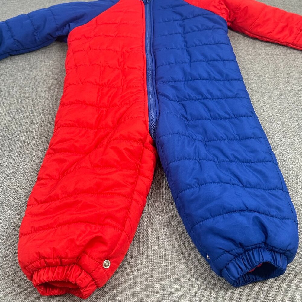 NEW!‎ First Impressions Baby Hooded Snowsuit Winter Jumpsuit Blue Red 18 months - Picture 2 of 14
